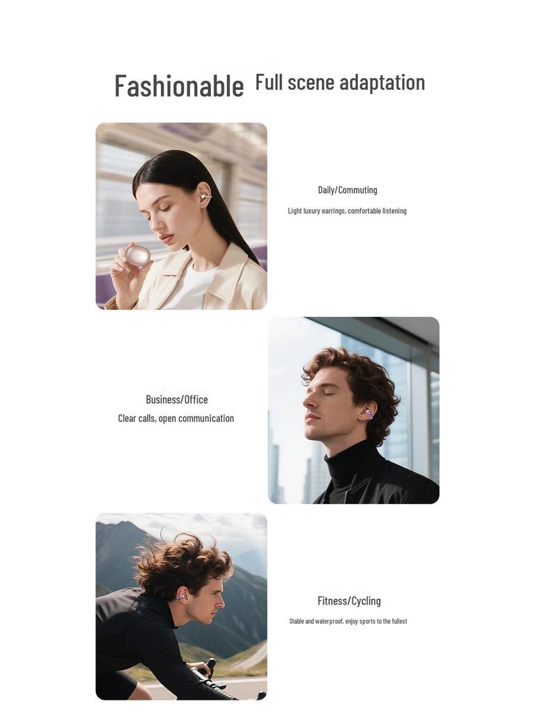 Bluetooth In-Ear Bone Conduction Earphones with AI Translation, Sports-Grade Noise Reduction, and Extended Battery Life