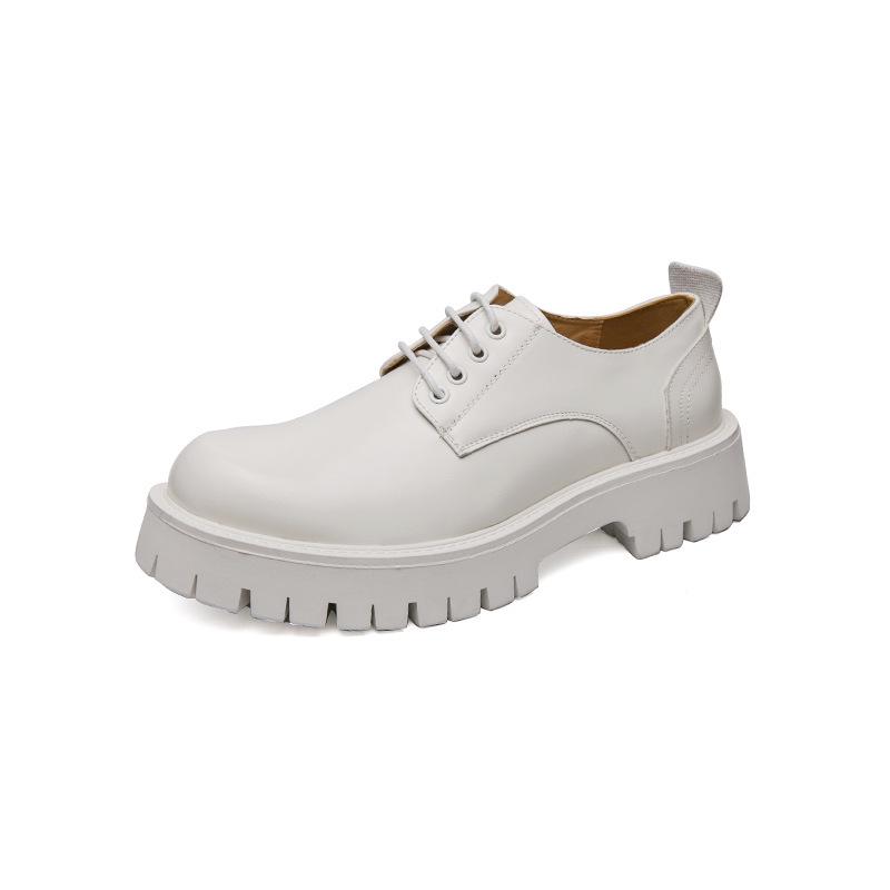 Men s Black Thick-Soled British Style Casual Leather Shoes 41 белый