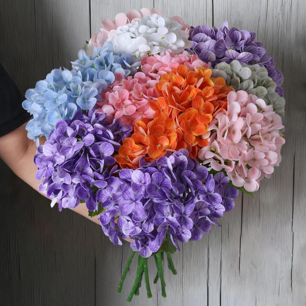 3D Hand-Feel Hydrangea, 72 Petal Simulation Flower for Hotel Decor, Floral Art, Wedding Arrangements