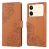For Xiaomi Redmi Note 13R Pro 5G Case Rose Flower PU Leather Wallet Phone Cover with 3 Card Slots