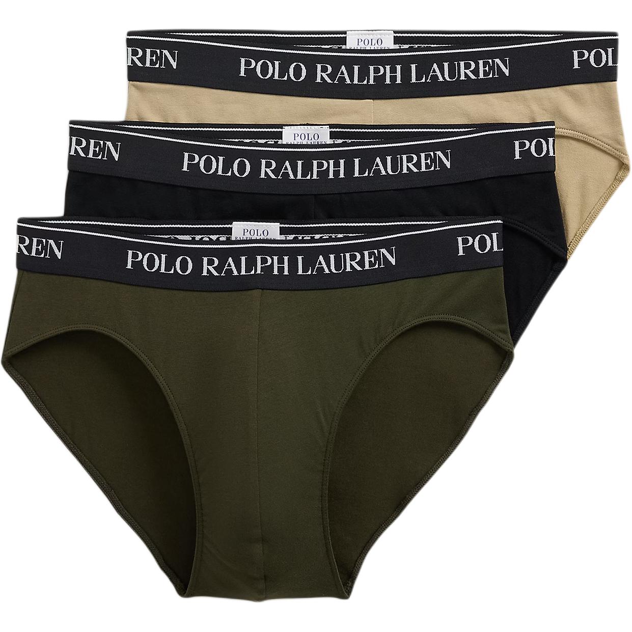 

Polo Ralph Lauren Solid Cotton Logo Print Triangle Underwear 3-Pack Men underwear 714840543-020 M