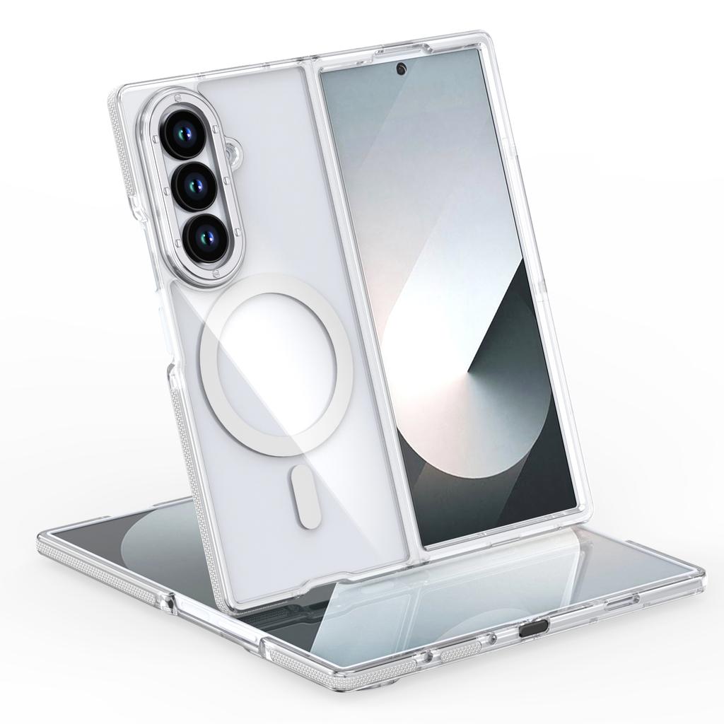 For Samsung Galaxy Z Fold 7 Case Hard Transparent Magsafe Magnetic Wireless Charging Protective Cover for Z Fold 7 6 Phone Shell
