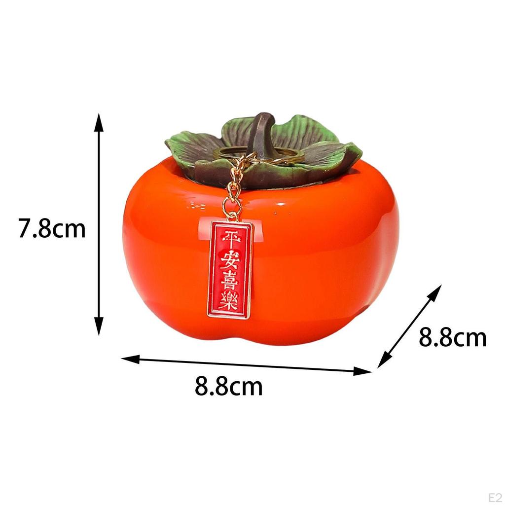 Ceramic Tea Jar Persimmon Tins Lids Ornament Porcelain Pot Storage for Table Decoration