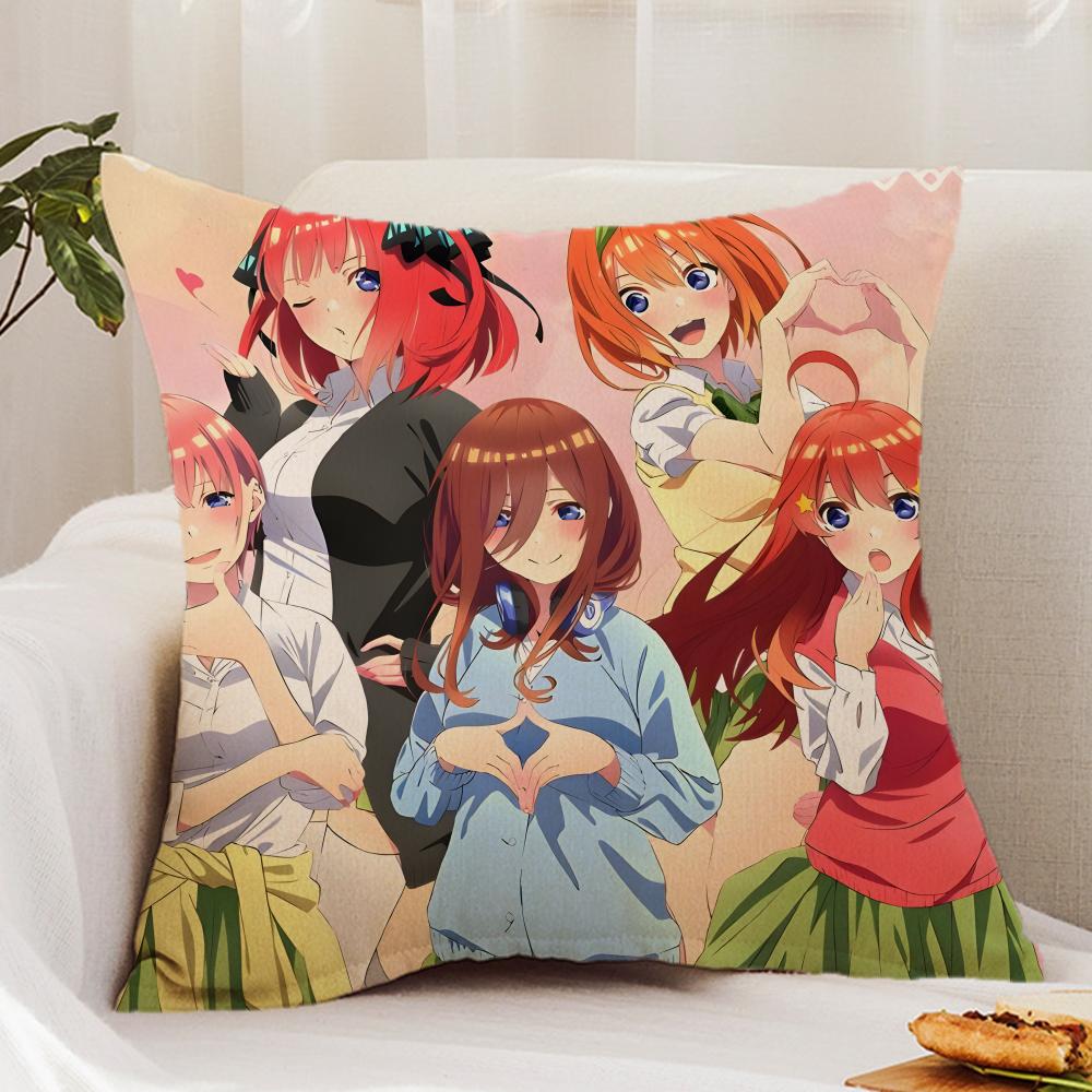 Cute The Q-Quintessential Q-Quintuplets Cushion Cover Premium Comfort Reversible Pillow Cover - Dual - Use Design for Home & Car