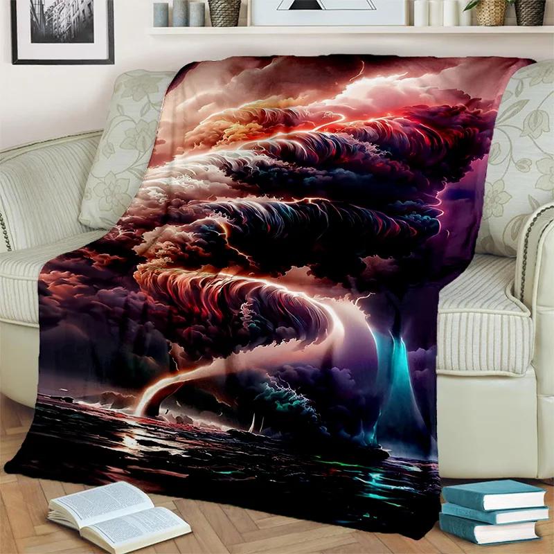 Dream Natural Tornado Cloud Twister Blanket,Soft Throw Blanket for Home Bedroom Bed Sofa Picnic Travel Office Cover Blanket Kids