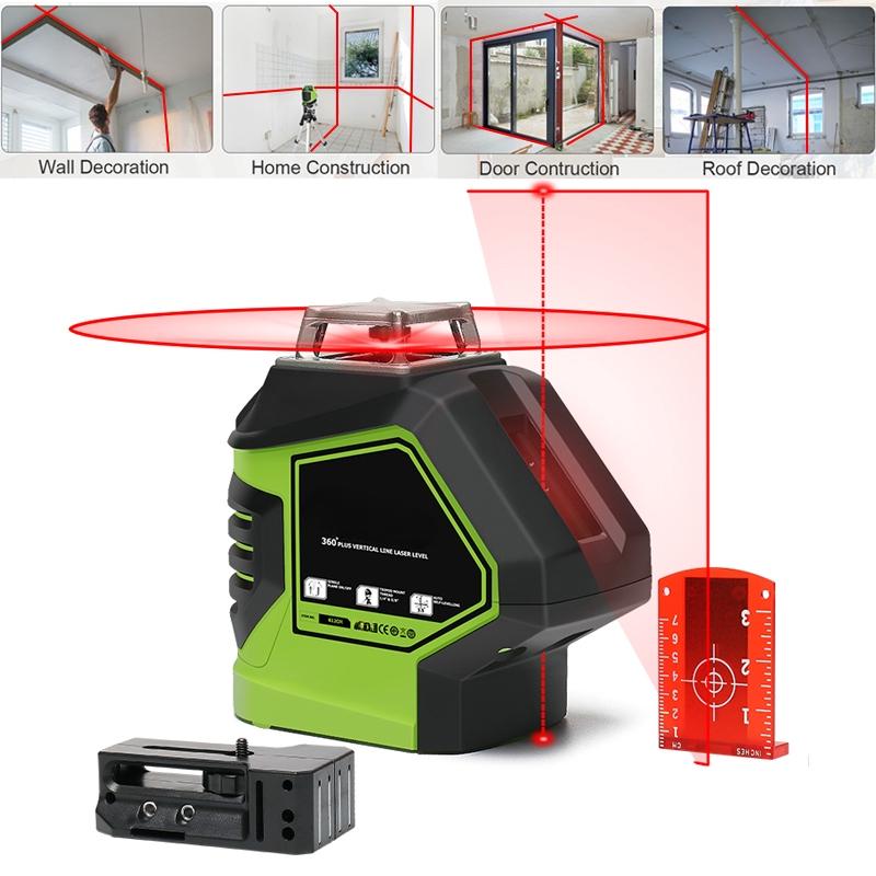 IP54. 5Line Laser Level 360 ° Rotary Auto Self Leveling Vertical Horizontal Decoration New