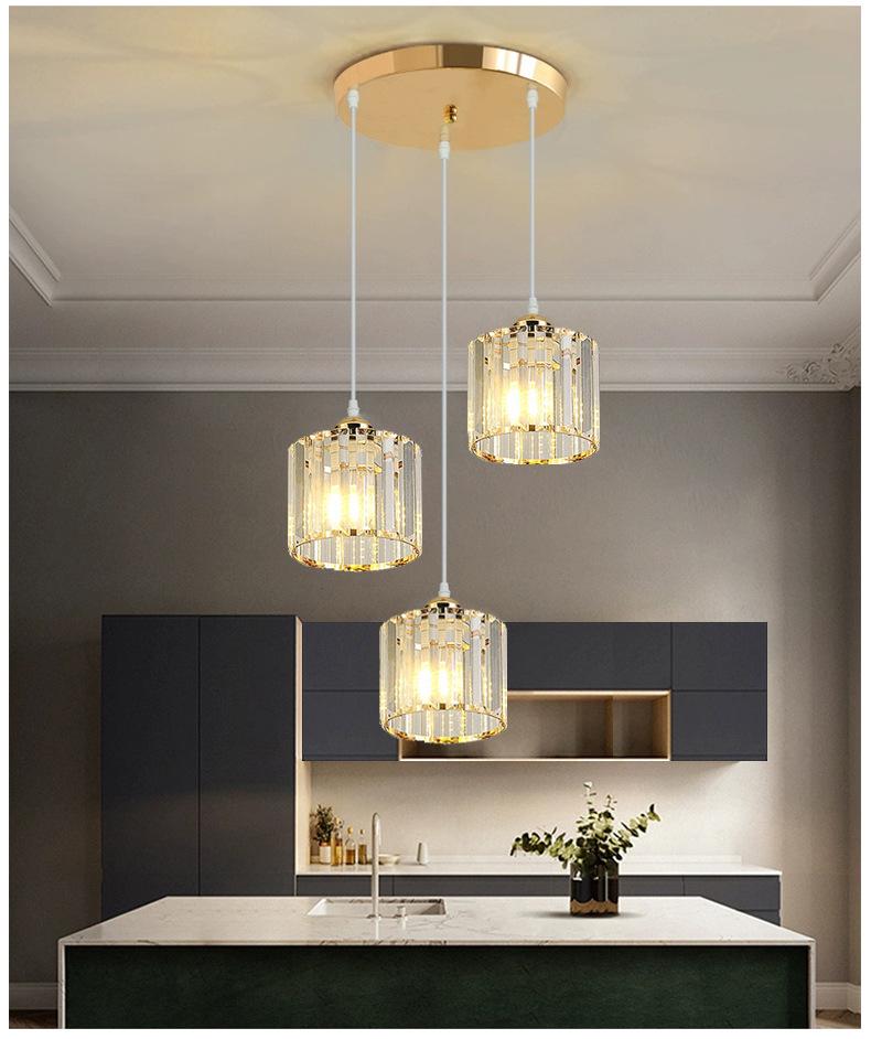 Lampada a Sospensione LED Moderna Nordica - Lusso di Cristallo, Piccolo Design Rotondo per Corridoio o Ingresso, Lampada da Soffitto a Risparmio Energetico