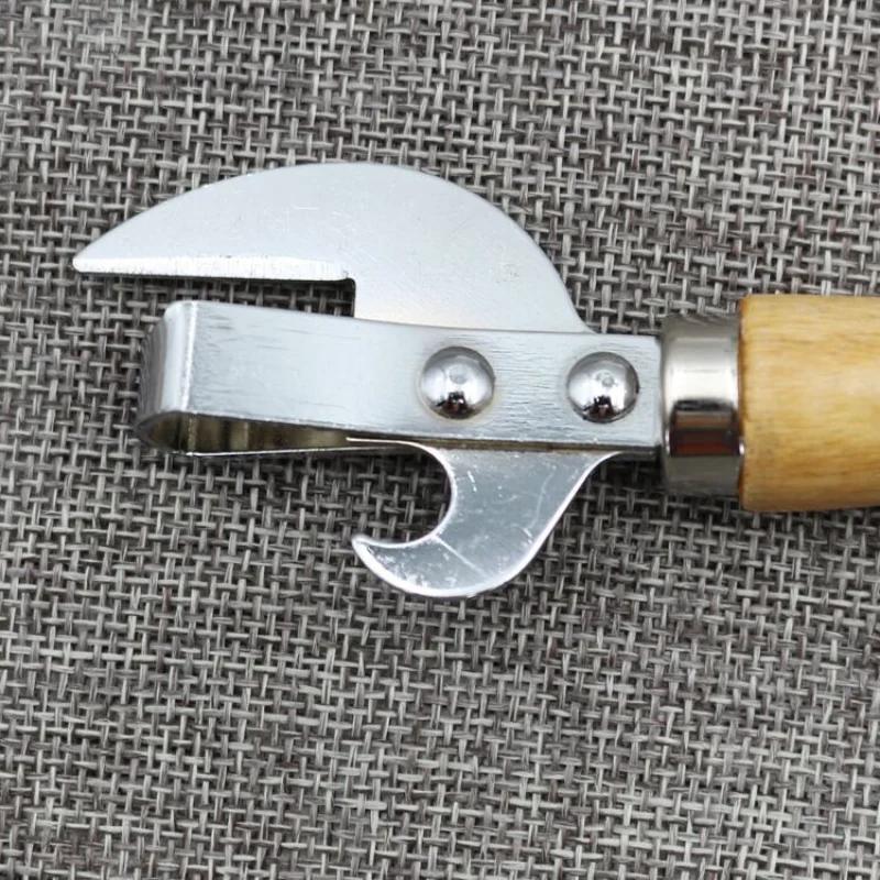Dosenöffner mit Holzgriff, multifunktionaler Bierflaschenöffner, Dosenöffner, tragbar, ergonomisch, sicher, müheloses Küchengerät