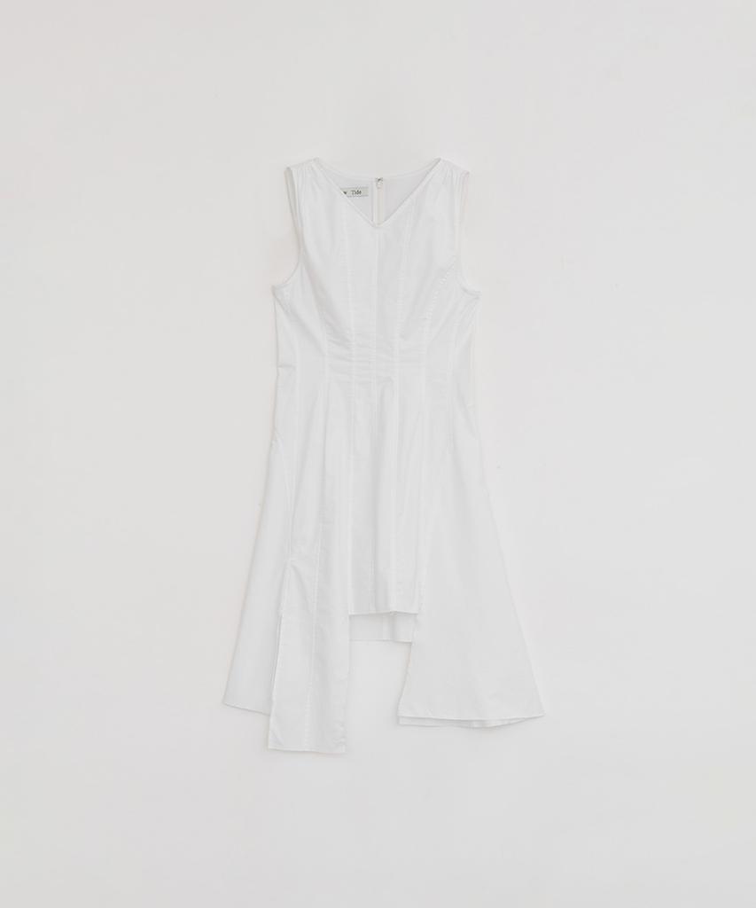 Loutaideu Damaged Cotton Dress [White]