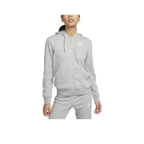 Nike Серая женская толстовка на молнии с длинным рукавом и принтованным логотипом M серый