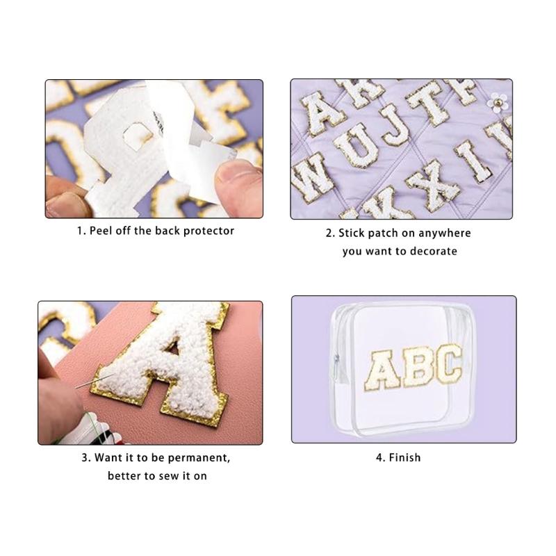 1 Set Letter Embroidered Patches A-Z Varsity Letter Sticker Letter Patches Repair Patches Sewing Patches for Clothes Bag
