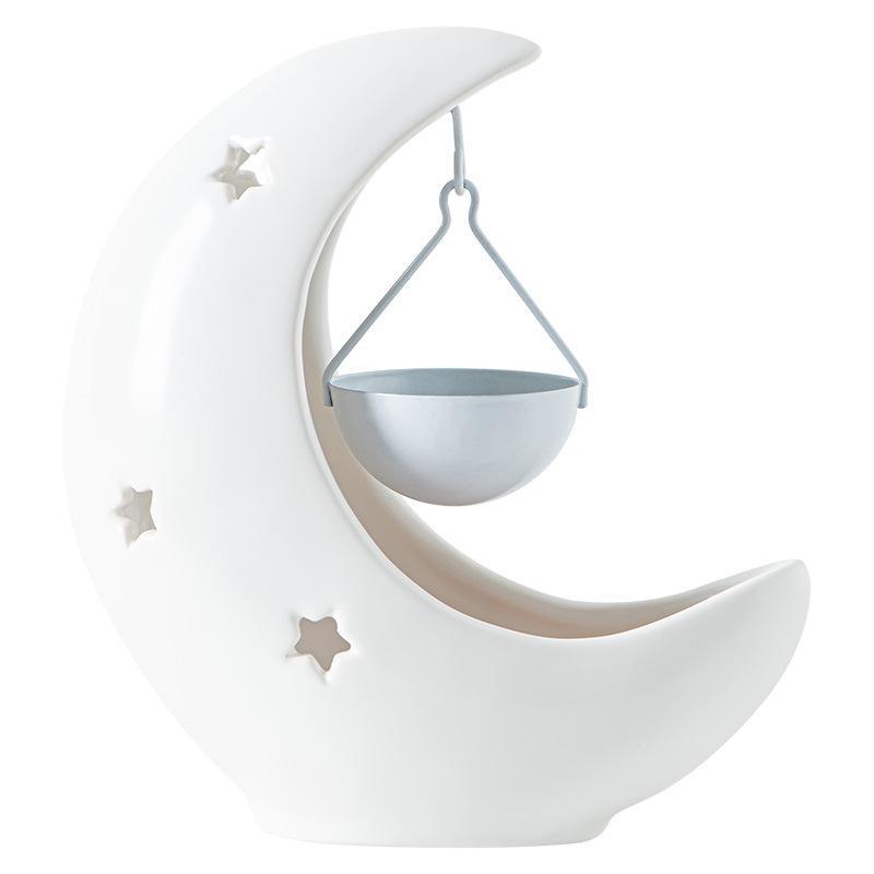 1PC Essential Oil Diffuser Home Decor Eid Gift Ceramic Living Room Black White Middle Eastern Candle Holder Creative