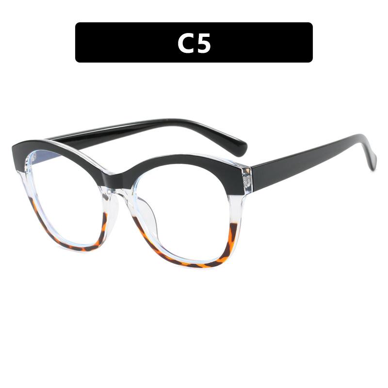 Luxury Brand Design Anti Blue Light Large Women  Patchwork Color Frame Photochromic Hyperopia Glasses Personalized +100~+600