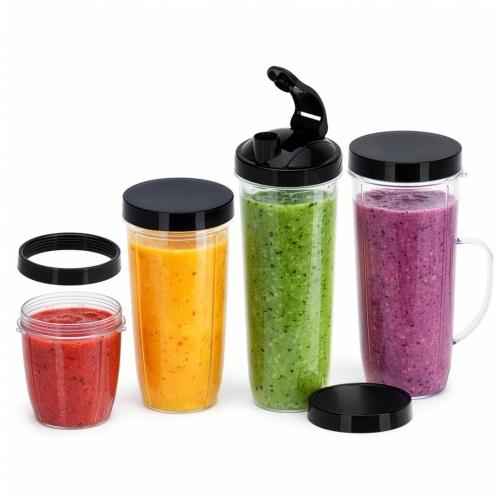 Blender Sportowy Smoothie 500W Z 4 Bidonami Nożami Tytanowymi I Funkcją Twist Go