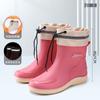 New Fashionable Women's Low Tube Non-slip Warm Rain Shoes Water Boots Rain Boots Kitchen Short Tube Water Shoes