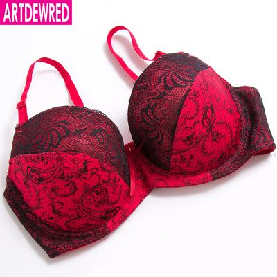 Δαντελένια σουτιέν Γυναικεία Σουτιέν Plus Size Print Floral Plunge Bralette Sexy εσώρουχα Underwire Brassiere BH