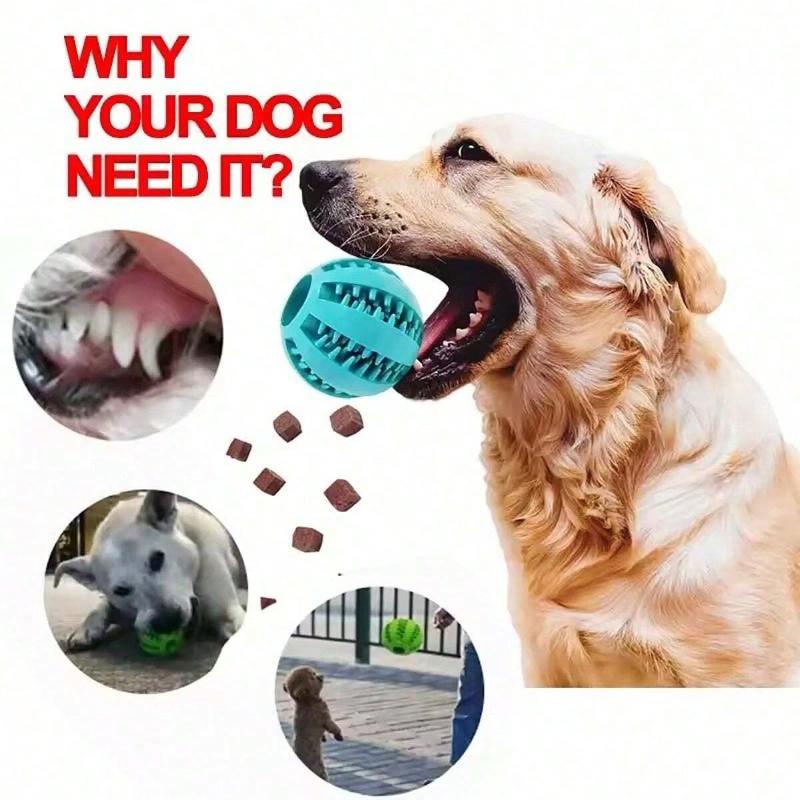 1pc Dog Toy Ball Interactive Rubber Ball Chew Toy For Small Dogs Dental Cleaning Ball Pet Food Feeder Silicone Ball Toy