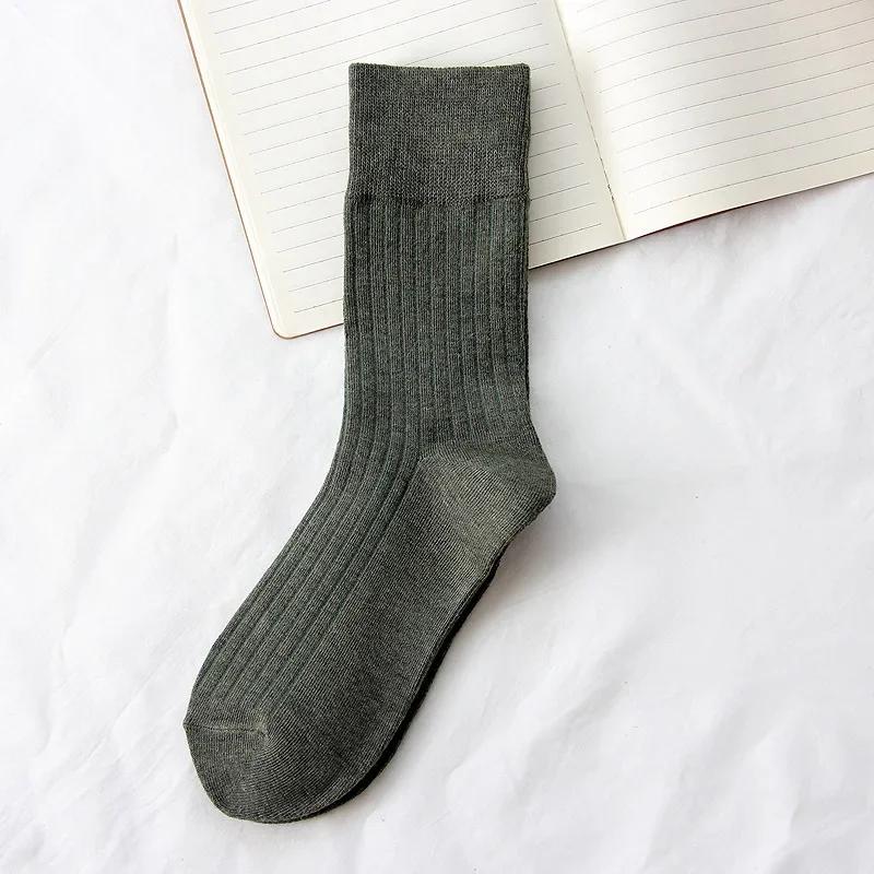 Cotton Knitting Women Socks Fashion Harajuku Retro Lady Girls Loose Long Socks Spring Autumn Solid Color Casual Soft High Socks
