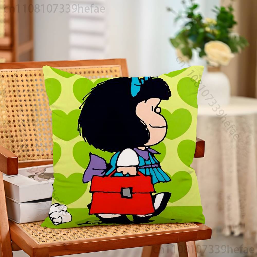 

Cartoon MMafalda Cute Print Polyester Pillow Case for Valentine gift Home Sofa Cushion Cover Decoration Custom 30x30cm