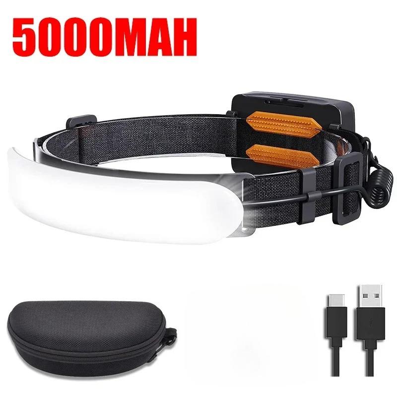 1500LM High Power LED Headlamp COB Head Flashlight With 7500Mah Built-in Battery USB Rechargeable Fishing Camping Lantern Torch