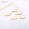 Inlaid Zircon Earring Hooks Components 18K Gold Plated Ear Hook For DIY Earring Making Supplies Pearl Earring Accessories
