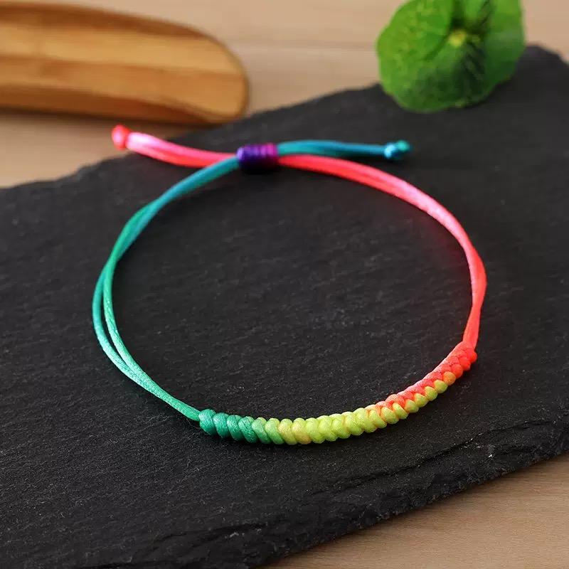 6 Stijlen Regenboog Touw Armband Unisex Handgemaakt Geweven Geluk Rode Draad Armband Vriendschap Sieraden Meditatie Helende Armband