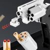 Life Car Ghost Switch-Gun Folding Alloy Left Wheel Metal Model Gun Wheel Simulation Toy Soft Bullet Gun with Plastic Bullets