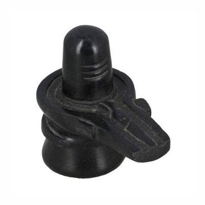 Soška Šivalingam z černého mramoru (3 palce), Černý mramorový kámen Šivalingam, KARARI