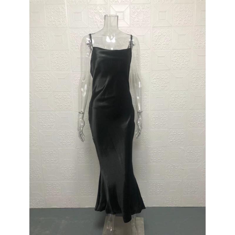 Sommer frauen Kleid Einfarbig Sexy Temperament Neckholder Einen Schritt Kleider