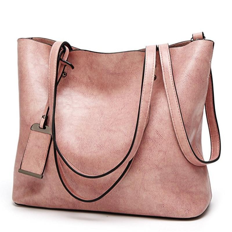Moda feminina bolsas tote leve couro do plutônio bolsa de ombro retro cera óleo lidar com bolsa