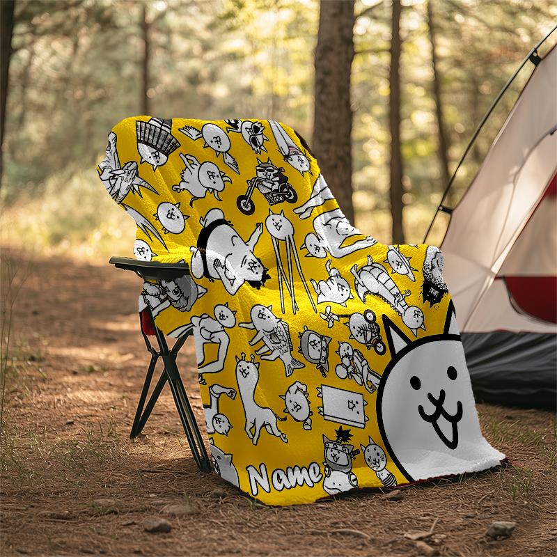 Personalized Custom Name Blanket - The Battle Cats Print Design,Blanket for Sofa,Bed,Travel,Camping - Soft and Warm, Great Gift