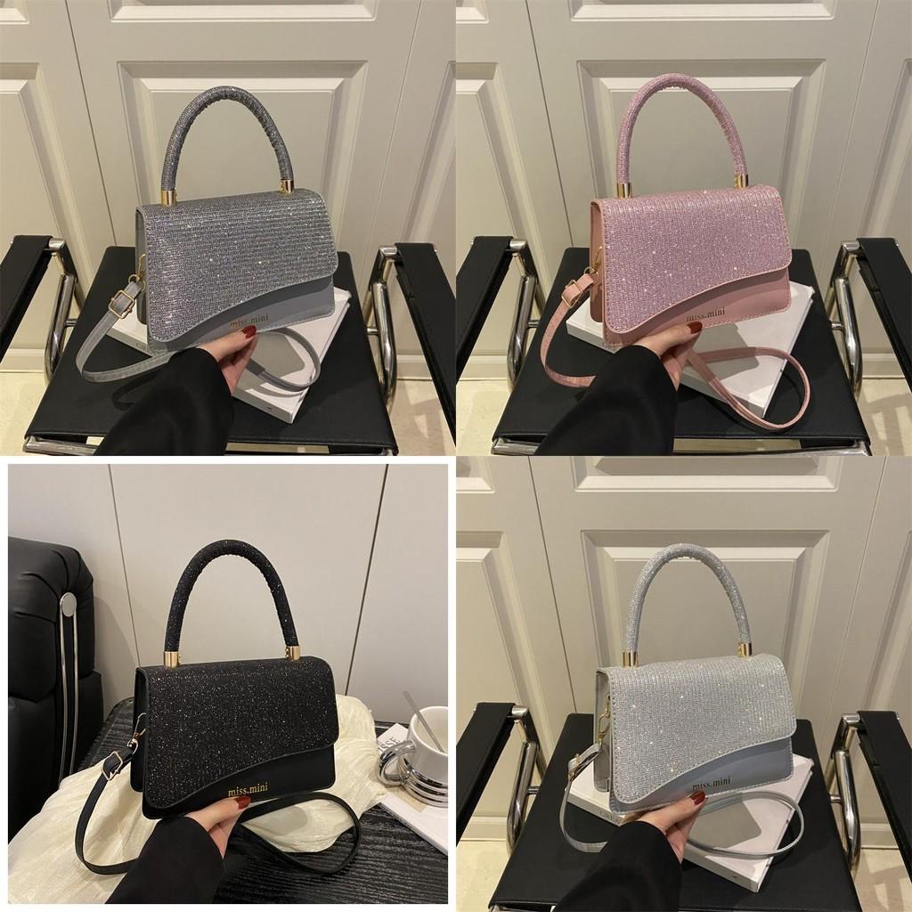 Pu Material Small Shoulder Bag For Daily Use With Letter Printed Glossy Material