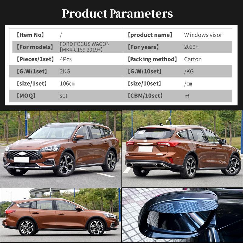 For FORD Focus Wagon MK4 C159 2021-2022  Window Visor Vent Shades Ventvisor Wind Deflectors Visors Rain Guard Shades Visor