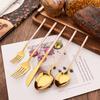 White Gold 30Pcs Dinnerware Set Knife Dessert Fork Spoon Tableware Cutlery Set 18/10 Stainless Steel Flatware Silverware Sets