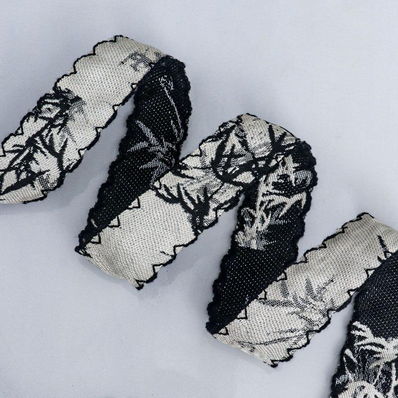 Chinesischer Stil Landschaft Tinte Bambus Drucken und Färben Imitation Hanfband Handgefertigtes DIY Schleifenband Geschenk Kuchen Verpackung Band Heimdekoration