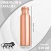 Copper Charge 950 Water Bottle, 1 Piece, Pure Copper, Leak-Proof, 16oz/475ml, BPA Free, Dishwasher and Microwave Safe (Design 3)