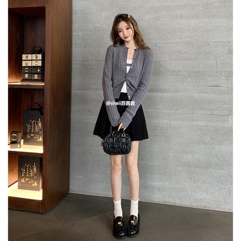 [] Zhang Yuanying of the Same Style~ A Miu Gold Coin Thick Heel Lazy Loafer Single Shoes Women's Small Leather Shoes