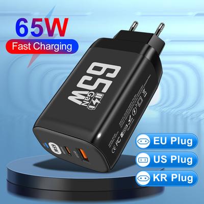65W GaN USB Typ C Ladegerät Schnellladegerät PD 45W QC3.0 USB C Typ C Schnellladegerät für Macbook Laptop IPAD Tablet iPhone 15 Samsung