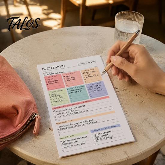 Professional Project Tracking Book A5 To-Do List Notebook, 50 Page Daily Planner And Brain Dump Journal, Multi Purpose Memo Sturdy Binding