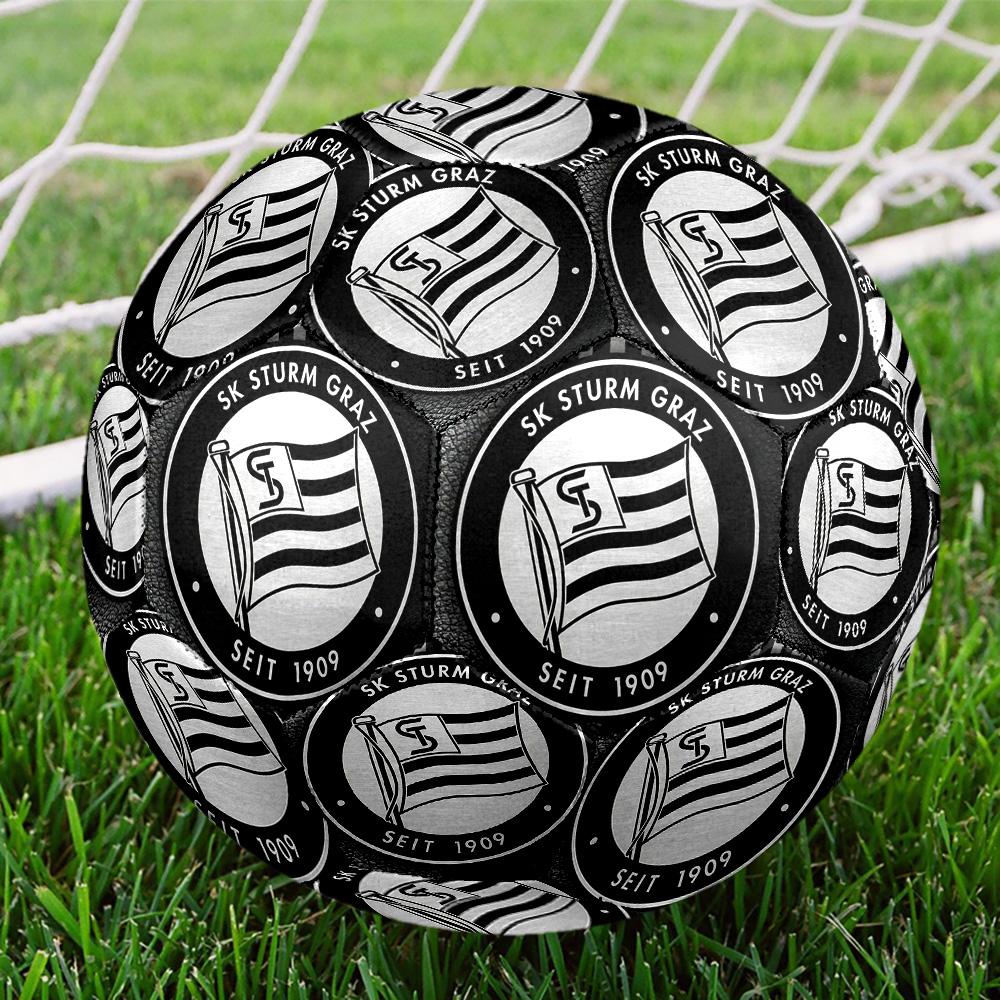 1pc SK Sturm Graz LOGOIndoor Soccer Ball Colorful All Ages Machine Stitched PVC Competition Ready Durable High-Bounce HE3