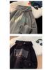 Unisex American-Style Heavyweight Hooded Sweatshirt - Men's Winter Loose Fit Casual Foam Print Top