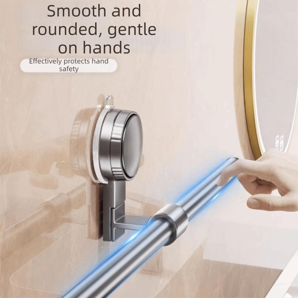 Punch-free No-Drill Towel Bar Cream Style Bathroom Hanging Rod Suction Cup Towel Rack  Wall Mounted