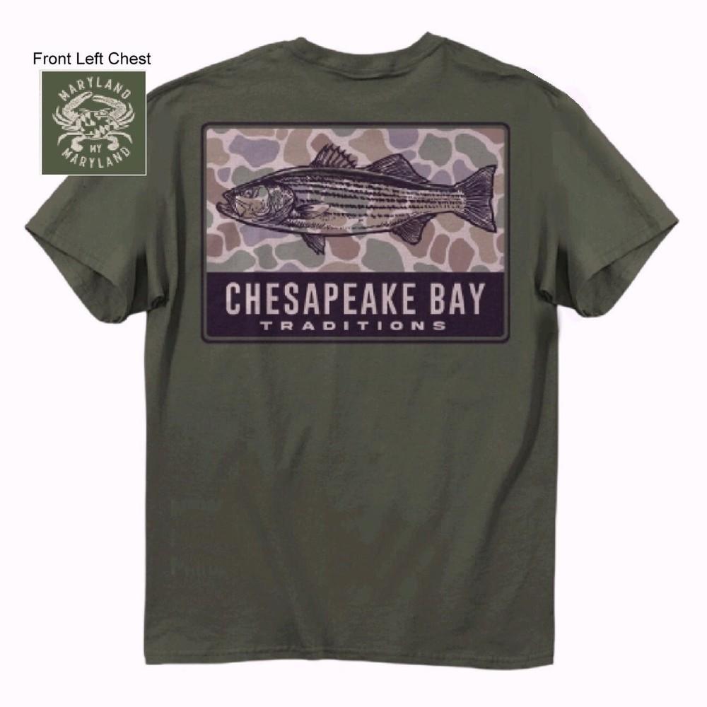 Chesapeake Bay Rockfish Camo Short Sleeve T-Shirt NEW Fast Free Ship Unisex T-Shirt S