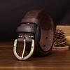 3.8Cm Wide New Retro And Old Matte Belt Men'S Genuine Leather American Pin Buckle First Layer Cowhide Jeans Belt