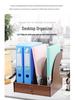 Wooden Desktop File Holder & Vertical Book Stand Organizer