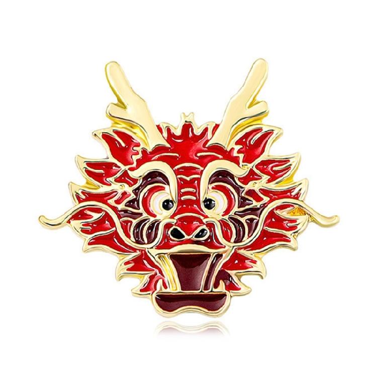 

Dragon Totem Lapel Pin Versatile Chinese New Year Zodiacs Dragon Brooch Pins красный
