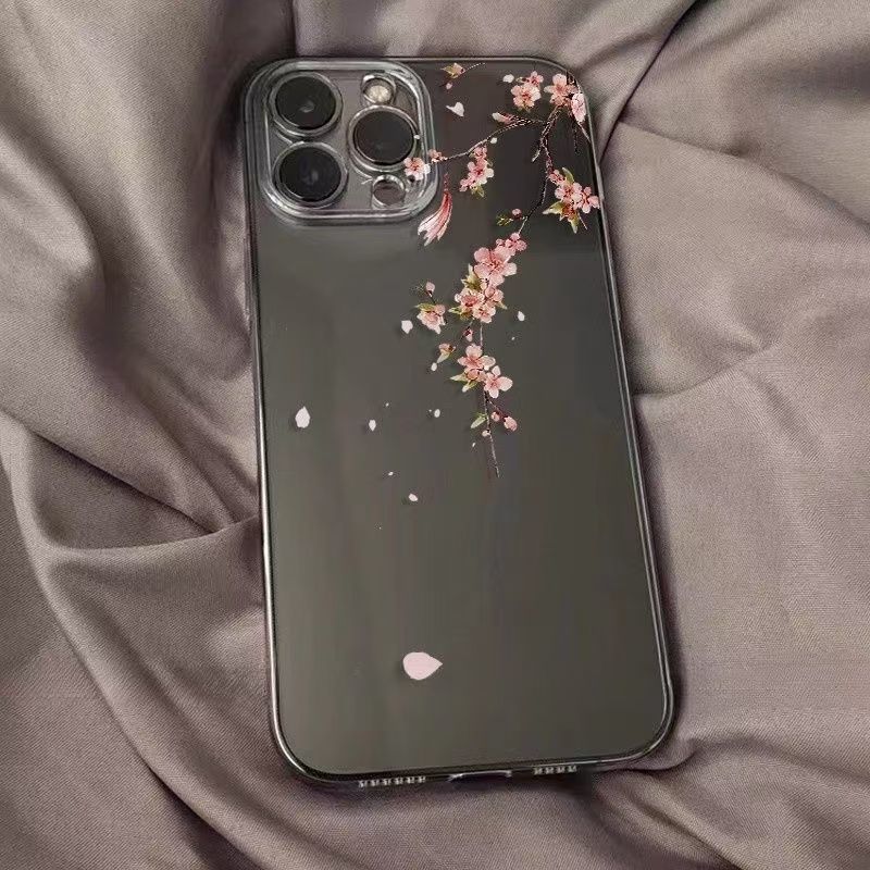 Husă telefon mobil ins wind ecran complet bej floral iPhone 17Promax pentru Apple 16Pro space case max