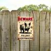 Vintage Metal Wall Sign Beware Pig Shit Everywhere Farmhouse Decor Rustic Tin Poster For Barn Kitchen Outdoor Gift
