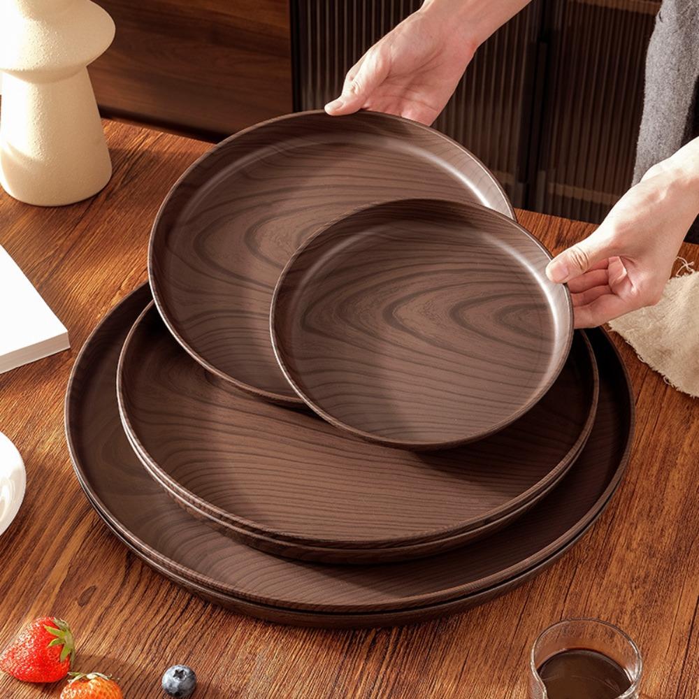 20/26/32/38cm Imitation Wooden Serving Tray Handmade Decorative Tray  Coffee Serving