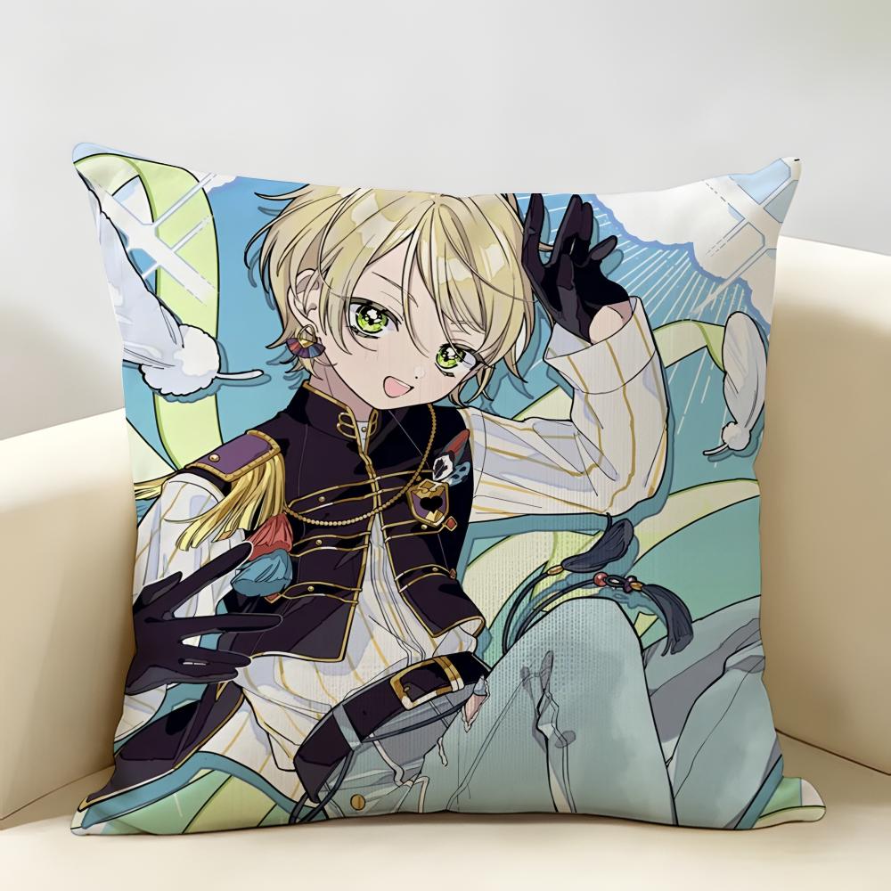 EEnsemble Stars Anime Cushion Cover Natural Linen Organic Fabric DoubleSided Printing Room Sofa Decor Pillow Case